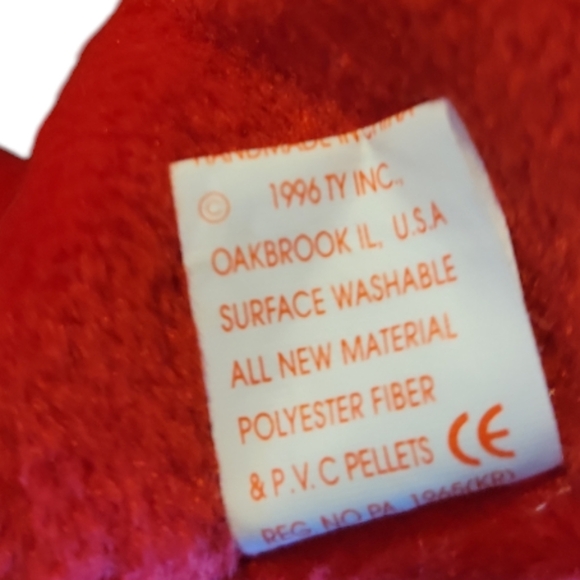Vtg 96 Ty Beanie Baby Rover Red Dog RARE COLLECTABLE P.V.C. Pellets - Picture 8 of 10
